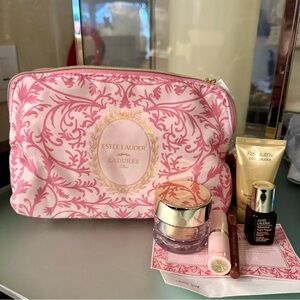 Estee Lauder Pink Cosmetic Bag Set
